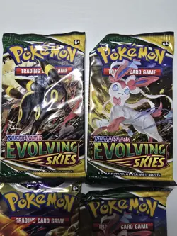Pokemon 3× Evolving Skies, 1× Brilliant Stars Booster Packs Lot of 4 Sealed - Image 2