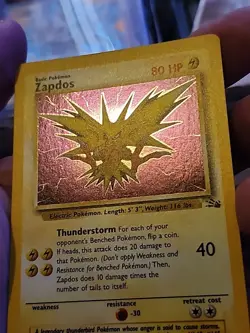 Zapdos 15/62 Holo Rare Fossil Pokemon LP - Image 3