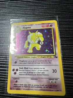 Pokemon TCG Hypno Fossil 8/62 Holo Unlimited Holo Rare LP / NM - Image 5