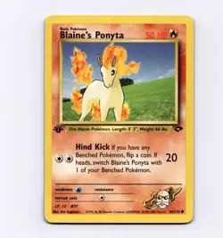 Blaine's Ponyta Common 1st Edition Gym Challenge 64/132 Pokemon Ken Sugimori - Image 1