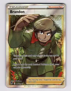 Brandon (Full Art) 188/195 SWSH12: Silver Tempest 2022 Pokemon - Image 1