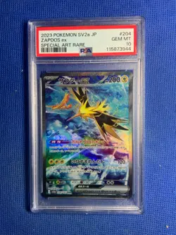 2023 Pokemon SV2a JP Zapdos ex 204/165 Special Art Rare PSA 10 - Image 1