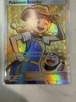 Pokemon Breeder 73/73 Shining Legends Full Art Ultra Rare Holo Trainer - Image 3