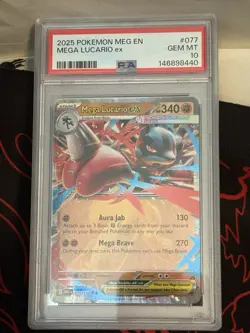Pokemon Mega Lucario EX Me01 Mega Evolution 077/132 Double Rare Holo 340 HP - Image 1