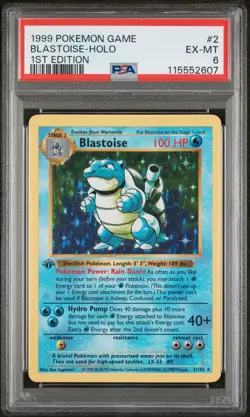 1999 POKEMON BASE SET 1ST EDITION #2 BLASTOISE-HOLO PSA 6 - Image 1