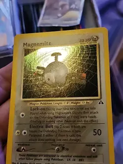 2001 Pokemon TCG Magnemite 7/75 Neo Discovery Unlimited Holo Rare WoTC - Image 3