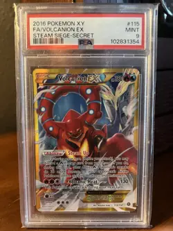 Pokemon Volcanion EX Full Art Secret Rare Holo XY Steam Siege 115/114 PSA 9 2016 - Image 3