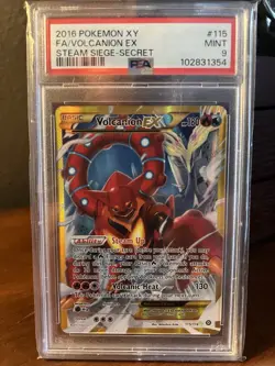Pokemon Volcanion EX Full Art Secret Rare Holo XY Steam Siege 115/114 PSA 9 2016 - Image 4