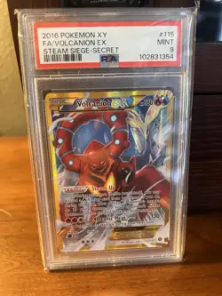 Pokemon Volcanion EX Full Art Secret Rare Holo XY Steam Siege 115/114 PSA 9 2016 - Image 5