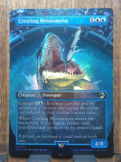 MTG Cresting Mosasaurus ( FOIL Borderless ) Universes Beyond: Jurassic World NM - Image 1