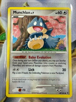 2008 Pokemon Munchlax 68/100 Advent Countdown Calendar 2008 Snowflake Stamp LP - Image 1