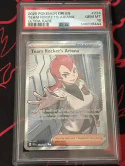 Pokemon Team Rocket's Ariana Ultra Rare Holo Destined Rivals 224/182 PSA 10 - Image 1
