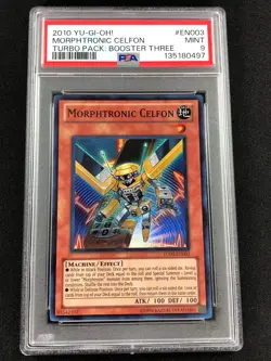 Yugioh 2010 Morphtronic Celfon TU03-EN003 PSA 9 Super Rare - Image 1