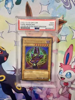 2002 Yugioh Dark Magician Legend Of Blue Eyes PSA 2 GOOD #005 - Image 1
