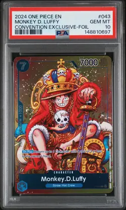 2024 ONE PIECE PROMOS CONVENTION EXCLUSIVE-FOIL #043 MONKEY D. LUFFY PSA 10 - Image 1