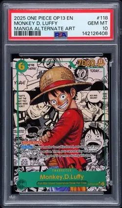 2025 ONE PIECE OP13 CARRYING ON HIS WILL #118 MONKEY.D. LUFFY PSA 10 - Image 1