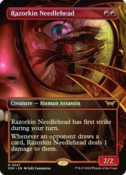 Razorkin Needlehead Foil Borderless Duskmourn: House of Horror NM MTG - Image 1