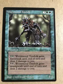 Wormwood Treefolk The Dark Magic The Gathering MTG Green English 1994 LP - Image 1