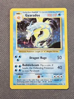 1999 Pokemon Gyarados 6/102 Holo Rare Base Set Unlimited WoTC Vintage - Image 1