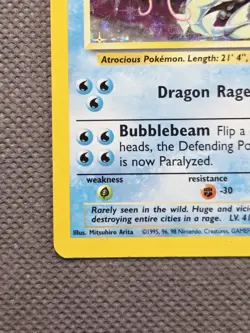 1999 Pokemon Gyarados 6/102 Holo Rare Base Set Unlimited WoTC Vintage - Image 5
