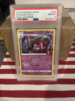 2022 Pokemon Dusknoir Holo Trick or Trade PSA 8 #62 - Image 1