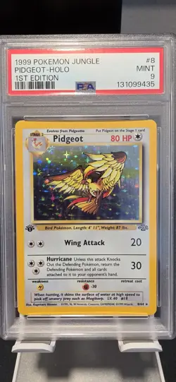 1999 POKEMON JUNGLE 1ST EDITION #8 PIDGEOT-HOLO PSA 9 - Image 1