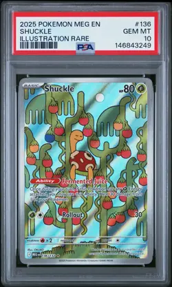 2025 POKEMON MEG EN-MEGA EVOLUTION ILLUSTRATION RARE #136 SHUCKLE PSA 10 - Image 1