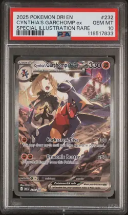Pokemon 2025 Cynthia's Garchomp ex 232 SIR Destined Rivals GEM MINT PSA 10 - Image 1