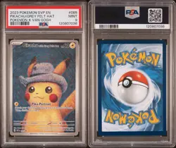 Pikachu Grey Felt Hat 085 SVP Van Gogh Pokemon English Promo 2023 PSA 9 Mint - Image 3