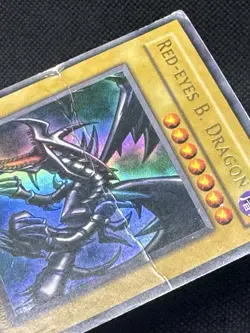 Red-Eyes B. Dragon SDJ-001 Ultra Rare Yu-Gi-Oh Vintage 1996 Holo Damaged - Image 3