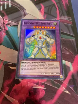 YUGIOH - ELEMENTAL HERO TERRA FIRMA - SUPER RARE - LCGX - 1ST ED - NM - Image 1