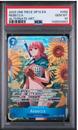 PSA 10 - Rebecca 2025 One Piece Royal Blood OP10 EN #058 Alternate Art OP10-058 - Image 1