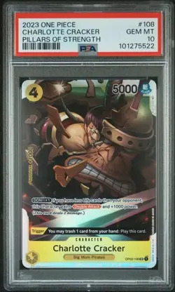 2023 One Piece Pillars of Strength Charlotte Cracker SUPER RARE PSA 10 GEM #108 - Image 1