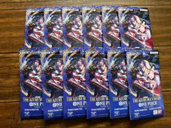 LOT of (12) OP-14 Sleeved Booster Packs Of One Piece TCG The Azure Sea's Seven - Image 1