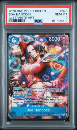2026 One Piece Boa Hancock Eb03-026 Alt Art Heroines Edition English PSA 10 - Image 1