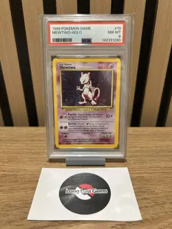 PSA 8 Mewtwo 10/102 Base Set Pokemon Card MINT - Image 1