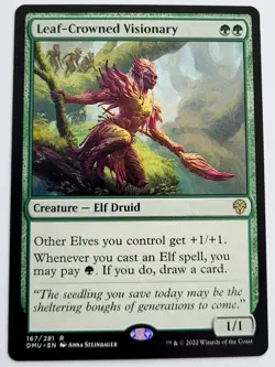 MTG Leaf-Crowned Visionary - Dominaria United (DMU) NM - Image 1