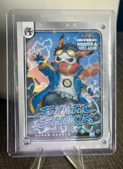 Static Shock (Pikachu) #174 Lazer Holo - Heros & Villains Flash Edition Pokemon - Image 1
