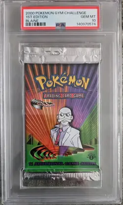 Gym Challenge Blaine PSA 10 1st Edition Pokemon Booster Pack - Image 1