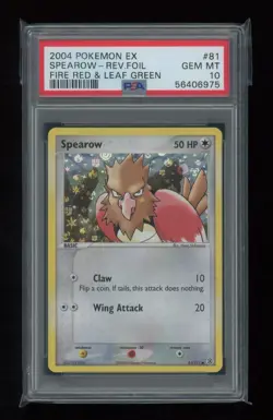 POKEMON Fire Red Leaf Green SPEAROW 81/112 Common REVERSE HOLO FOIL PSA 10 GEM - Image 1
