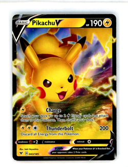 Pokemon - Pikachu V - 043/185 - Vivid Voltage - ULTRA RARE - NM - Image 1