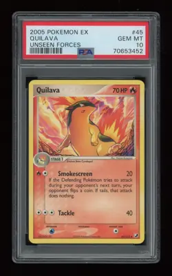 POKEMON EX Unseen Forces QUILAVA 45/115 Uncommon PSA 10 GEM MINT Vintage LOW POP - Image 1