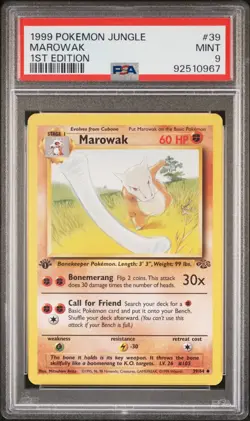 1999 POKEMON JUNGLE | 1ST EDITION #39 MAROWAK PSA 9 - Image 1