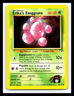 💥 Erika's Exeggcute (Gym Heroes Set Pokemon 2000) Vintage # 77/132 - Image 1