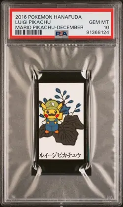 Pokemon PSA 10 Luigi Pikachu Hanafuda Mario December 2016 Japanese - Image 2