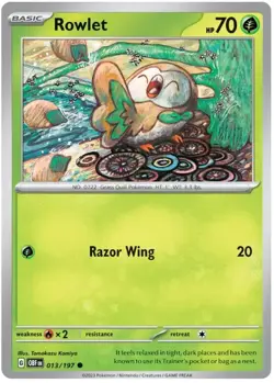 ROWLET 013/197 COMMON Obsidian Flames Pokemon TCG - Image 1