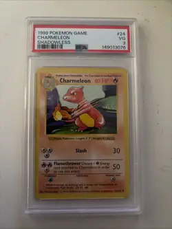 1999 Pokemon Charmeleon Shadowless #24 PSA 3 - Image 1