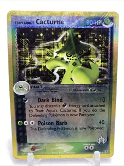 Team Aqua’s Cacturne 1/95 Reverse Holo Rare EX Team Magma vs Aqua Pokemon HP DMG - Image 1