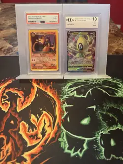 Pokemon Graded Lot - Dark Charizard 2000 Rocket & Celebi V 2020 SWSH - Image 1