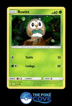 Rowlet 9/149 | SM Base Set | Pokemon Common | NM-VLP - Image 1